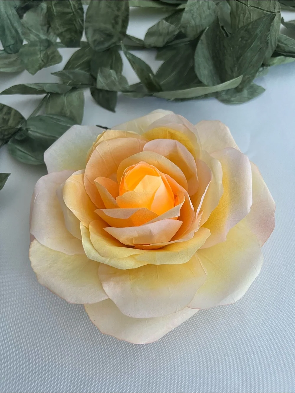 LED votive cover Yellow Peach Rose Bloom for Home Accents party’s and gifts